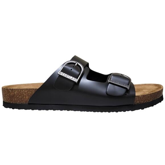 Eastland Men Cambridge Slip On Footbed Sandals Size US 12M Black Leather